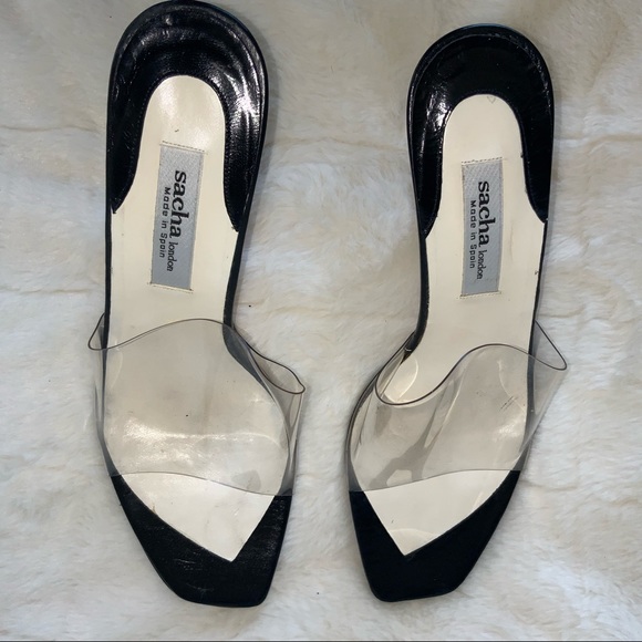 SASHA LONDON VINTAGE…CLEAR/BLACK MADE IN SPAIN…9 M EUC - Picture 6 of 11